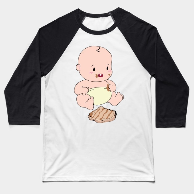 Pork Chop Baseball T-Shirt by Jgeivett